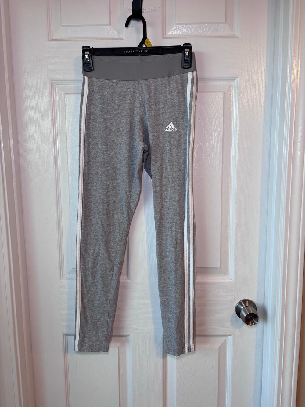 Adidas Women’s Small Gray Stripe Leggings Athletic Pants